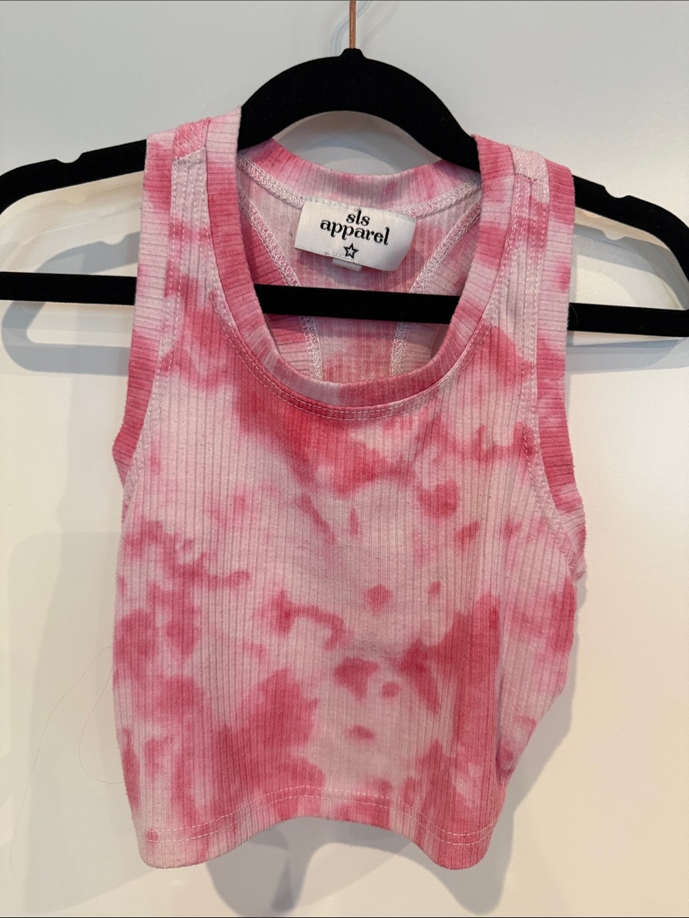 Pink Tie-Dye cropped Ribbed Tank Top for Kids
